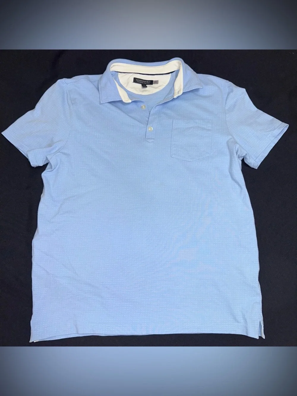Banana Republic Performance Pique Polo Light Blue Men's Shirt size‎ large